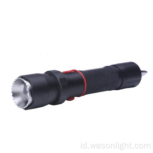 Factory High Power High Power LED Senter AC AC Range Long Range Long Zoomable Torch Light Dengan Hammer